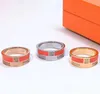 Pierścień z literą Diamond Rose Gold Orange Screw Multicolor Para Enamel Pierścienie Mężczyźni Kobiety uwielbiają biżuterię z oryginalnym pudełkiem7372790