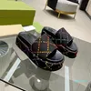 2022 sandali con plateau da donna pantofola moda tela ricamata diapositive firmate slip on pantofole ragazze 60mm qualità ricoperta di tela w001