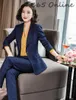 Women's Two Piece Pants Formal Uniform Designs Pantsuits High Quality Fabric Women Business Suits With And Jackets Coat For Ladies Office Bl