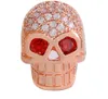 10mm Skleleton Skull Crânia Micro Pave de Zircão CZ Zircão Cúbica Biço de zircônia de cobre Silver Gold Banchelet Acessórios W4yrf