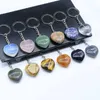 Natural Crystal Stone Keychain Pendant Party Favor Creative Heart Shaped Gemstone Key Chain Fashion Accessories Keyring Birthday Gift