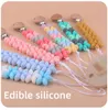 Perline di lenticchie in silicone Clip per ciuccio con cinturino a catena Simpatico ciuccio con guinzaglio per capezzoli per l'alimentazione del neonato