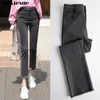 Vintage zerrissene Jeans Frauen grau Hohe Taille Denim Hosen Mujer Mom Freund Gerade Jeans Frau Herbst Frühling Denim Jeans 210412