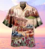 Erkek Polos Milli Parkı Peyzajı Yaz Tatil Hawaii Gömlekler Gençlik Çiftleri Plaj Çok Renkli Tesim Tişört Polosmen's