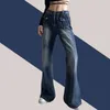 Lage taille denim jeans vrouwen vintage schattige chique rechte broek brede poot jwans vrouw streetwear harajuku grunge kleren broek t220728