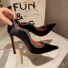 2022 Nouvelles sandales Designers Femmes Robe de mariée Chaussures de haute qualité Red Bottom Talons Femmes Sandal Slides Party Soie Sexy Bureau Occupation Pantoufles Taille 34-41 avec boîte