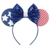 Hair Accessories Festival July 4th Independence Day Sequins Bow Mouse Ears Headband Kids DIY Women Party HairbandsHair