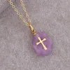 women's natural stone cross necklace Gold chains fashion jewelry for women will and sandy