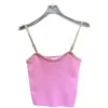 Kvinnor stickade och t-shirt 2022 Fashion Suspender Top Women's Short T-shirt Sexig Slim Knit Top Women's Designer Dress