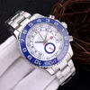 Men's Automatic Mechanical Watch Brand New 44 mm White Dial With Rotating Silver Top Ring Bezel and Stainless Steel Strap Business Sports Waterproof