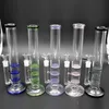 Straight Tube Honeycomb Perc Glass Bongs Hookahs Smoking Water Pipe Accessories Water Three Layers Oil Tag Dag Rig Tobacco