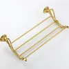 Bath Accessory Set Gold Luxury Bathroom Hardware European-Style Classical Gold-Plated Towel Rack Antique Varved Accessories SetBath