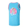 Homens de filme de filme Jam Tune Squad Squad Basketball Jersey Rabbit Lola Bugs Bunny Uniforme Hip Hop College Sport High School University Blue Pink Color Team costure