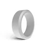 Silicone Wedding Rings for Men Step Edge Style Breathable Rubber Bands 8mm Fashion Jewelry