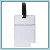 Party Gunst Event Leveringen Feestelijke home Garden Sublimatie Blanco Lage Tags Pu Leather Name T Dhitr