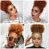 Ginger brown blonde 100% cheveux humains queue de cheval Afro Puff DrawstringWith Clips In For Black Women Curly kinky Short Ponytail Color 350 #