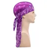 Bandanas Satin Men Stretchy Cap Hip Hop Du Doo Rag Durag Perucas Turbante Bandana Headwear Cor Sólida Chapéu Longo Amarrar Cauda Acessórios para CabeloBan