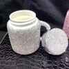 Tassen Funkelnde Kaffeetasse mit Deckel, Keramik-Kristall-Strasssteine, Trinkbecher, Geschenke für Fernbeziehungen, Milch- und Wasserbecher, CuteMugs