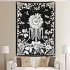 Skull Meditation Tapestry Mandala Goth Home Decor Wall tapis muraux Décorations salon Tapiz de Pared J220804