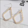 Stud Earrings Jewelry Designer Frame Teardrop For Women Fashion Painting Metal Water Drop Hollow Out Statement Delivery 2021 Mwvx5