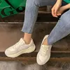 Taoffen Women Shoes Genuine Leather Sneakers Mixed Color Fashion Outdoor Ins Causal Shoes Female Ladies Footwear Size 3440 220812