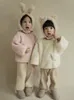 Bluzy bluzy dziewcząt Zimowe ubrania dla dzieci zagęszczony dwustronny puszysty płaszcz ciepły koreański bawełniany bluzy