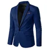 Мужчина Slim Jacket Business Casual Sust Wedding Groom One Button Blazer 220819