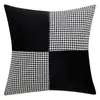 Cushion/Decorative Pillow Inyahome Decorative Cushion Cases Patchwork Lumbar Pillowcase Classic Houndstooth And Velvet Stitching Decor Couss