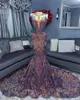 Langer Ballkleider Sexy Meerjungfrau Lavender Pailletten Afrikanische Frauen Schwarze Mädchen Gala Celebrity Abend Party Nachtkleider