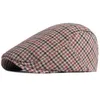 HT3711 Boina Plaid Artista Painter Wool Boina Hat masculino FIL FIXO IVY NEWSBOY PLAT CAP AUTUNO LOBRAS DE VIR