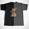 Coolmind puro algodón streetwear gato estampado para hombres camiseta casualidad de manga corta hombres de manga corta camiseta de cuello de cuello de o, camisetas