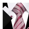 Bröllopsmän slipshandduk manschetten slips set jacquard vävd 7,5 cm silkröd soild accessoarer båge