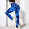 Naadloze Tie Dye-legging Dames voor fitness Yogabroek Push-up Workout Sportlegging Hoge taille Panty Gym Dameskleding 220812