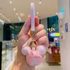 Mouse Head Keychains PU Leather Animal Pendant Key Chains Rings Cute Strap Keyrings Gifts for Women Bow Car Keys Holder Bag Charms Brand