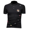 2024 Italië Heren Designer Poloshirts Man High Street Borduren Kousenband Slangen Kleine Bij Afdrukken Luxe Top Kwaliteit Katoen Kleding Tees S-4XL