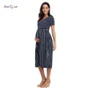 Женское летнее повседневное полосатое платье для беременных с коротким рукавом Беременная одежда Premama A-Line Baby Shower Платье Vestidos G220309