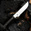 R7261 Coltello chiudibile tattico 14C28N Lama a goccia satinata Legno di noce con manico in acciaio inossidabile Coltelli da tasca per esterni