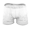 Unterhosen Herren Sexy Unterwäsche Höschen Farbe Spitze Transparent Rose Mesh Low-Waist Boxershorts Alternative RoleUnderpants