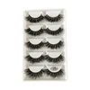 5 paires en gros moelleux faux cils de vison 3d faux cils doux léger crisscorss cils maquillage