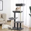 Arbre à chat avec centre d'activités pour chats, avec double condo, perchoir doux d'intérieur, poteau à gratter en sisal entièrement enveloppé, rascador gato 220624293004435