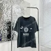 22SS Men Women Designers T Shirts Tee 1917 Tie Dye vernietigde shirts Paris katoenen Katoen Korte Mouw Crew Neck Streetwear Xinxinbuy Black XS-L