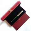 Yamalang Luxury Classic Pen White Black Leather Barrel Green Lacquer Ballpoint Pen Högkvalitativ Silver Gyllene Clip Writing Smooth2707