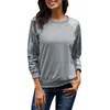 Sweats à capuche pour femmes Sweat-shirts Haut décontracté pour femmes Impression Paillettes O Cou Manches longues Lâche Doux Tempérament T Blusa FemininaWomen '