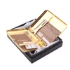 pipe New metal stainless steel flip smooth cigarette box gold and Silver 16 pieces in 20 compression giftr