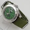 Montres-bracelets 40mm automatique montre mécanique hommes de luxe militaire vert bracelet en nylon mains lumineuses verre saphir Date homme montre-bracelet