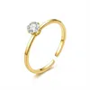 Rostfritt stål ringband guld kubik zirkonium diamant engagemang bröllop ringar för kvinnor fin mode smycken gåva