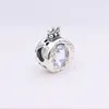 Clear Sparkling Crown O Charm 925 Silver Pandora Charms for Bracelets DIY Jewelry Making kits Loose Bead Silver wholesale 798266CZ