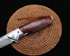 Cuchillo plegable de bolsillo con rodamiento artesanal VG10, hoja de Damasco, mango de palisandro, caza táctica, pesca, herramienta de supervivencia EDC, cuchillos a4034