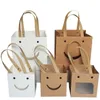 Emballage cadeau fournitures de fête de mariage anniversaire cuisson emballage étui décor de noël sac en papier kraft boîte d'emballage fenêtre transparente sacs cadeau