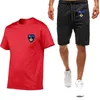 Herren Trainingsanzüge Einfarbiger Druck 2022 Niederlande Herren Sportswear Zweiteiliger Anzug Politie Uniform Kurzarm T-Shirt Hose SetHerren MM